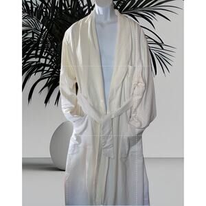 Cypress Hotel White Cotton Terry Lined Spa Robe OSFA Belted Resort Luxury